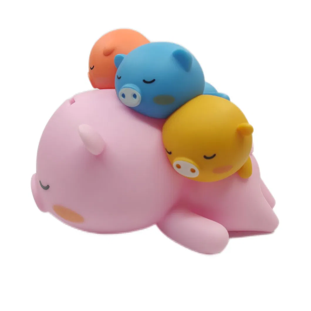 Custom Color Box Packing Super Cute Piggy Family Vinly Coin Bank