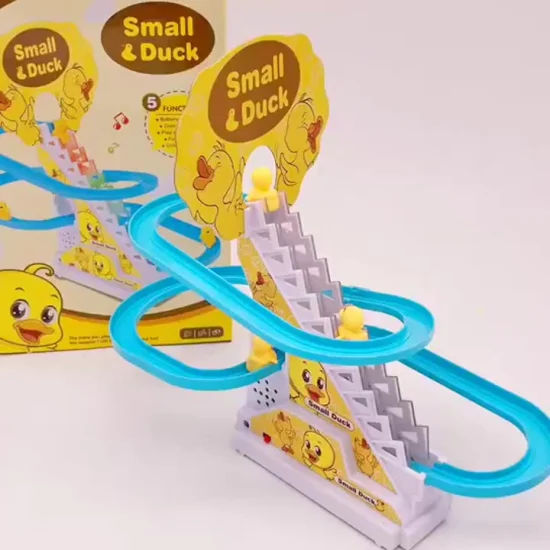 Track Slot Toy Batteria USB per bambini Luci e musica Duck Scale Giochi da arrampicata